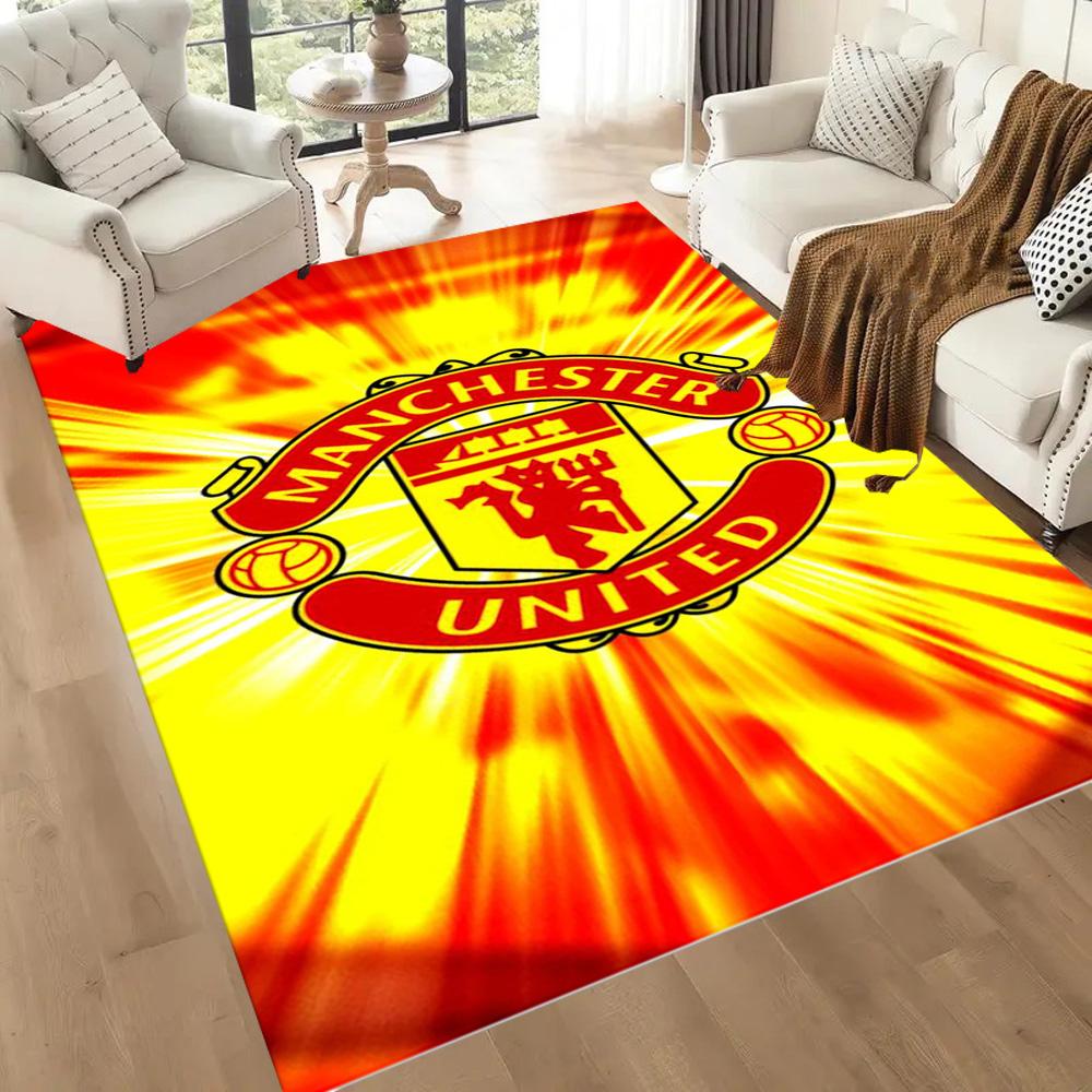 Manchester Fans Square rugs are a great choice for living rooms, bedrooms, home décor, and as gifts.