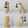 JYL TS/036,Resin Dog Carrying Lantern Solar Outdoor Light for Home Garden Corridor Path Statue Decor