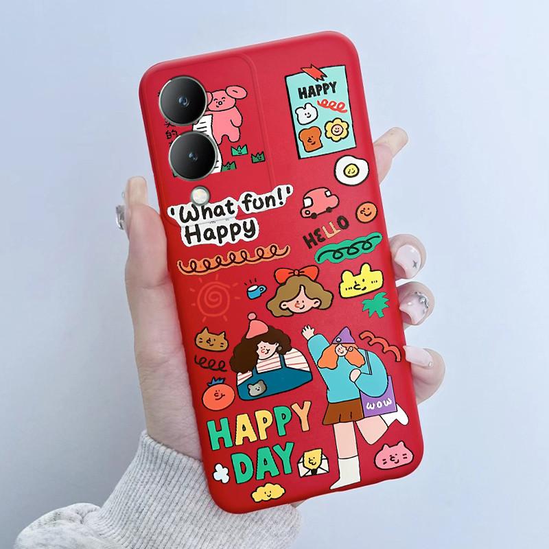 Cute Astronaut Panda Cartoon Phone Case For Vivo Y17s 2023 Casing TPU Slim Back Cover For Vivo Y17S 4G V2310 Soft Silicone Cases