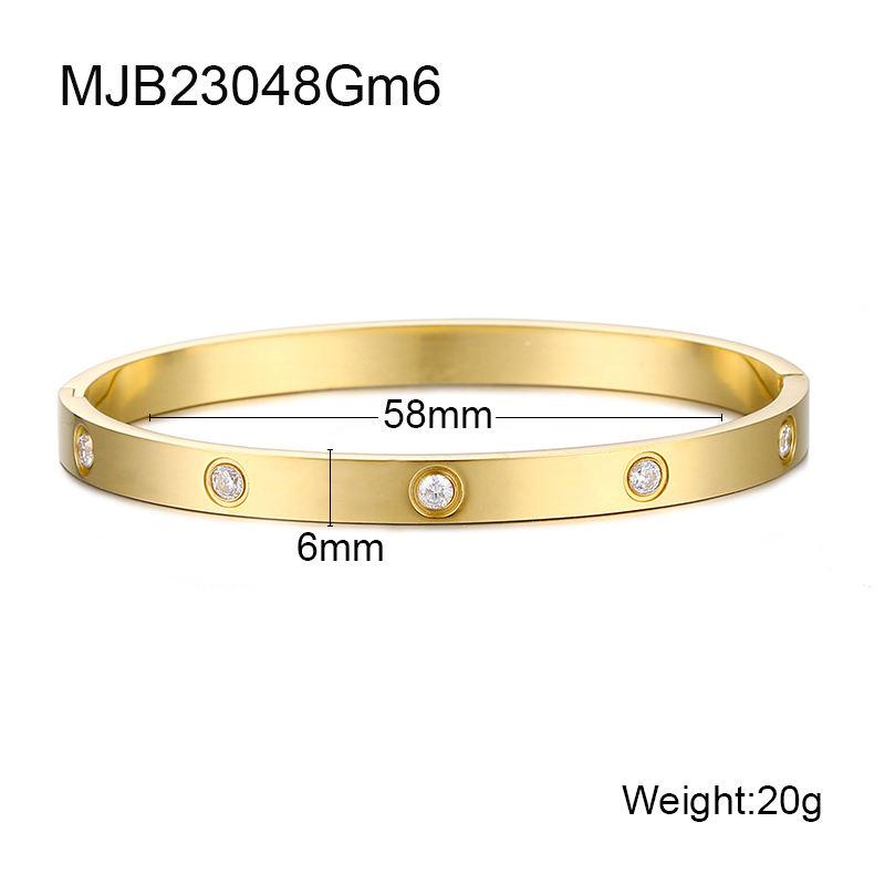 Best Seller 2026 Personalized Women Jewellery  Custom Stainless Steel 18K Gold Plated Zircon Love Bangles Bracelets