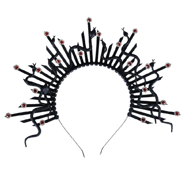 Dark Tone Snake Headpiece Gothic Theme Event Accessory Cosplay Headband Cosplay Hairpieces Party Wear For Individuality