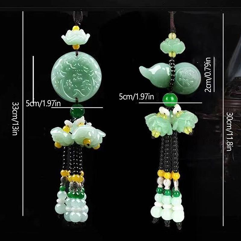 Imitation Green Jade Car Pendants Buddha Statue Brave Troop Hanging Ornament Talisman Auto Interior Decor Gifts