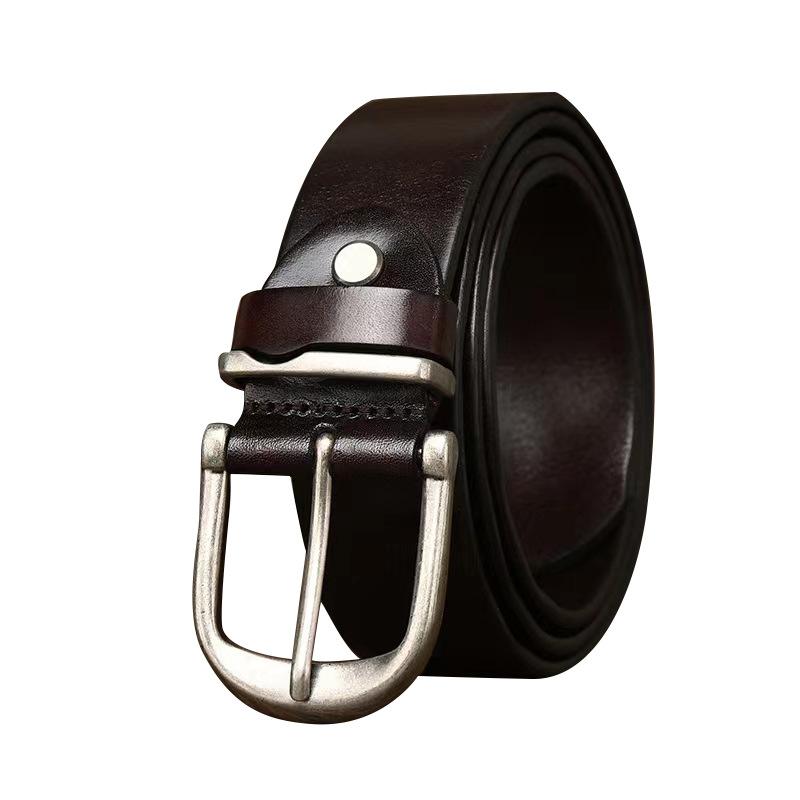 Pásek Pánská kožená spona z hověziny Hovězí kůže Trendy Džíny korejského stylu Nový ležérní skládaný pásek pro mladé muže