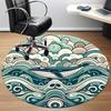1pc Whale Ocean Office Round Area Rug,  Mat Suitable For Office, Under Office Chairs Bedroom Living Room Home Decor, Room Deco