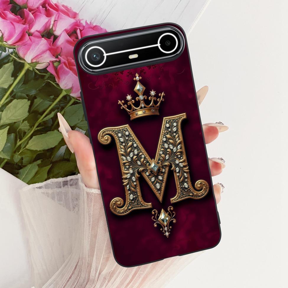 For Tecno KM9 Case For Tecno Pova Slim Cover Silicone Fashion Luxury A-Z Letters Cool Crown Soft Casing