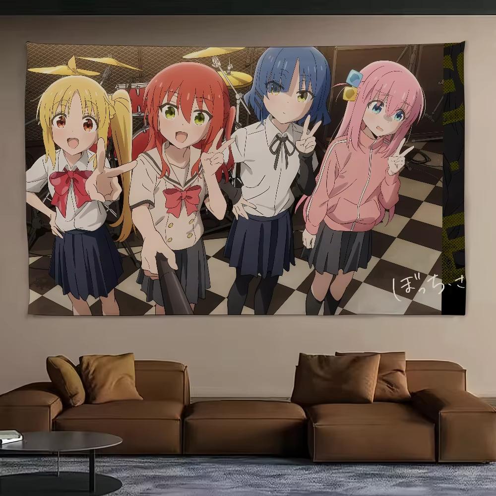 Japanese Band Girl Anime Tapestry Manga Exhibition Check in Background Wall Cute Room Decoration 100X70CM