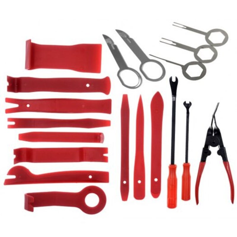 Mixed Hand Tool Sets 19Pcs Tool Car Door Interior Trim Panel Clip Audio Stereo Gps Instal Removal Pry Red