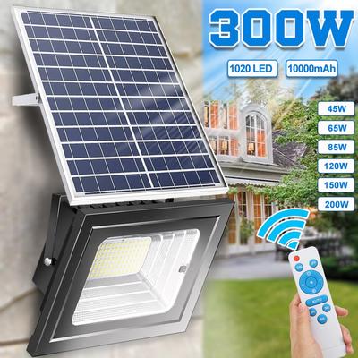 300/200/150/120W LED světlomet Solární pouliční lampy Domácí vodotěsné Dálkové ovládání Vnitřní a venkovní osvětlení Zahradní nástěnná lampa