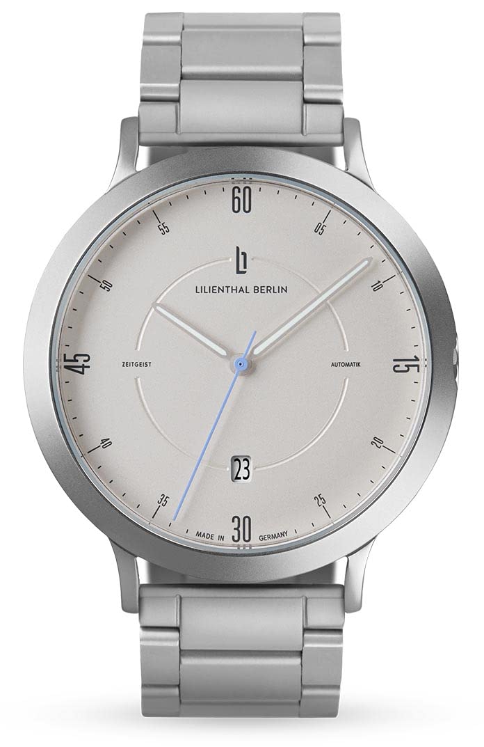 

Lilianthal Berlin Automatic Watch with Date Display and Skeleton Made in Men s Back, Germany, Silver, Z01-101-B040A