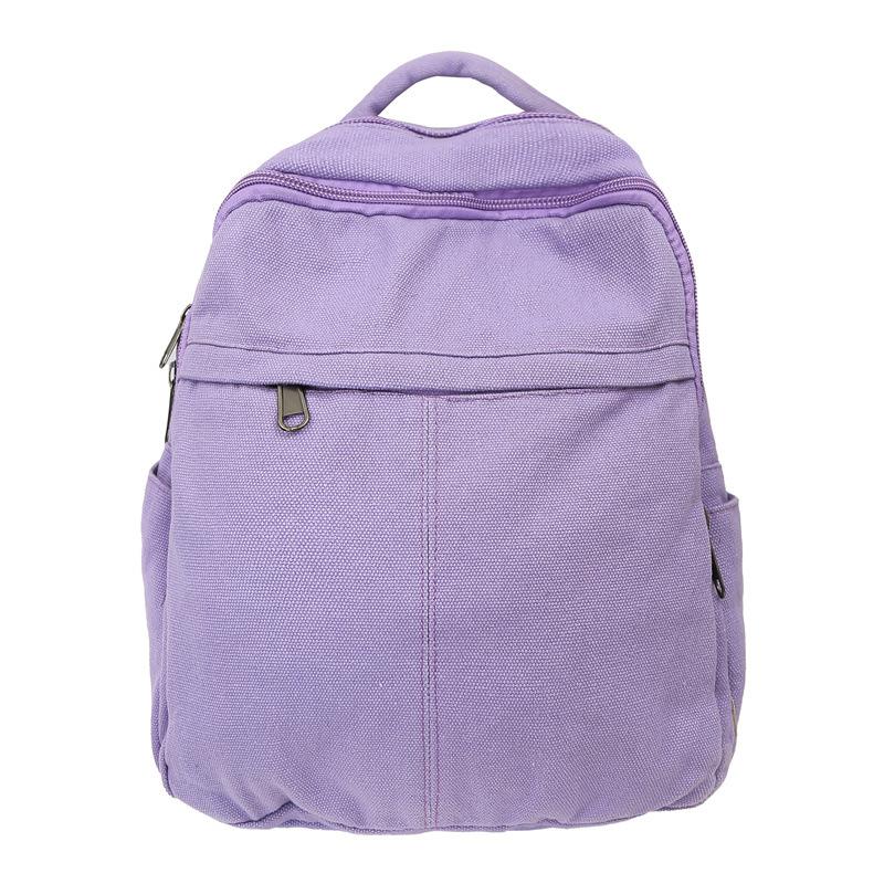 

Холщовый небольшой рюкзак, женский однотонный рюкзак, студенческая дорожная маленькая сумка фиолетовый