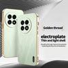For OnePlus 11 12 13 13R Phone Case Luxury Brushed Leather Electroplated Bumper Soft TPU Cover
