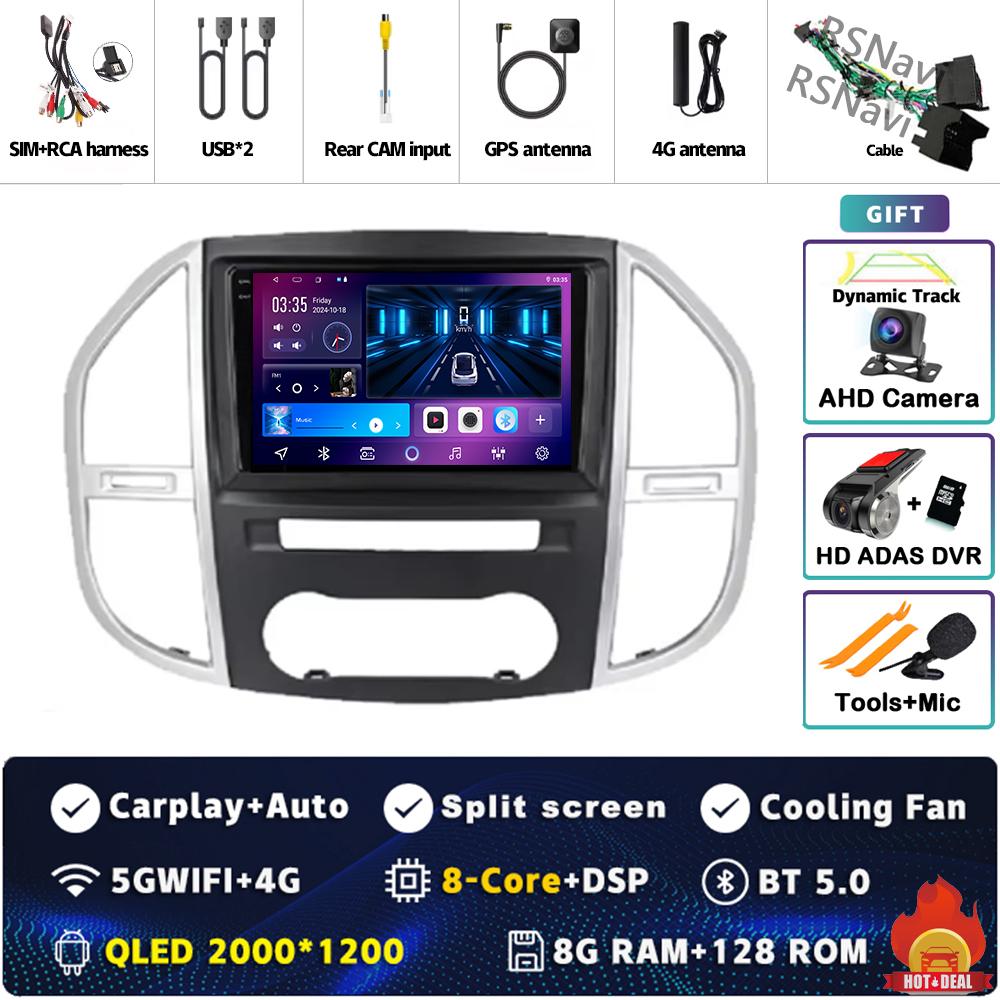 Android 14 Carplay For Mercedes Benz Vito 3 W447 2014 - 2020 GPS Navigation Multimedia Video Car Radio Stereo DSP Head Unit 2din