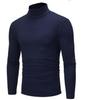 Autumn 2022 Men's Plus Size High Collar Solid Color Long-Sleeved T-Shirt