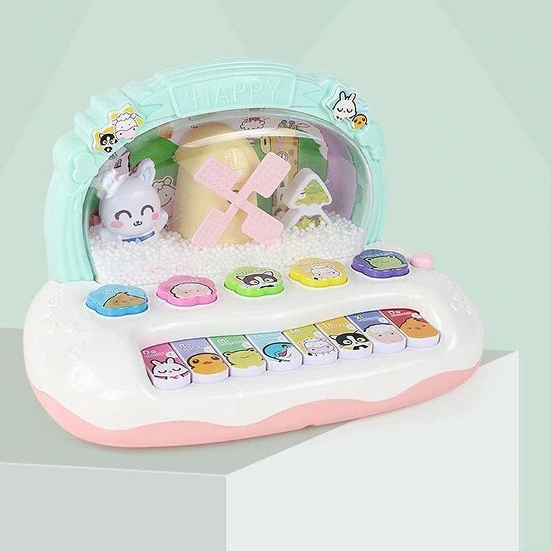 

1 шт. Детские электронные игрушки для раннего развития, детская головоломка, музыкальная игрушка-пианино со светодиодной подсветкой в виде снежинок, детский подарок на год