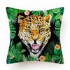 Polyester Tiger Leopardenmuster Kissenbezug Polsterung Sofakissen Palmblatt Tropischer Dschungel Heimdeko Bezug