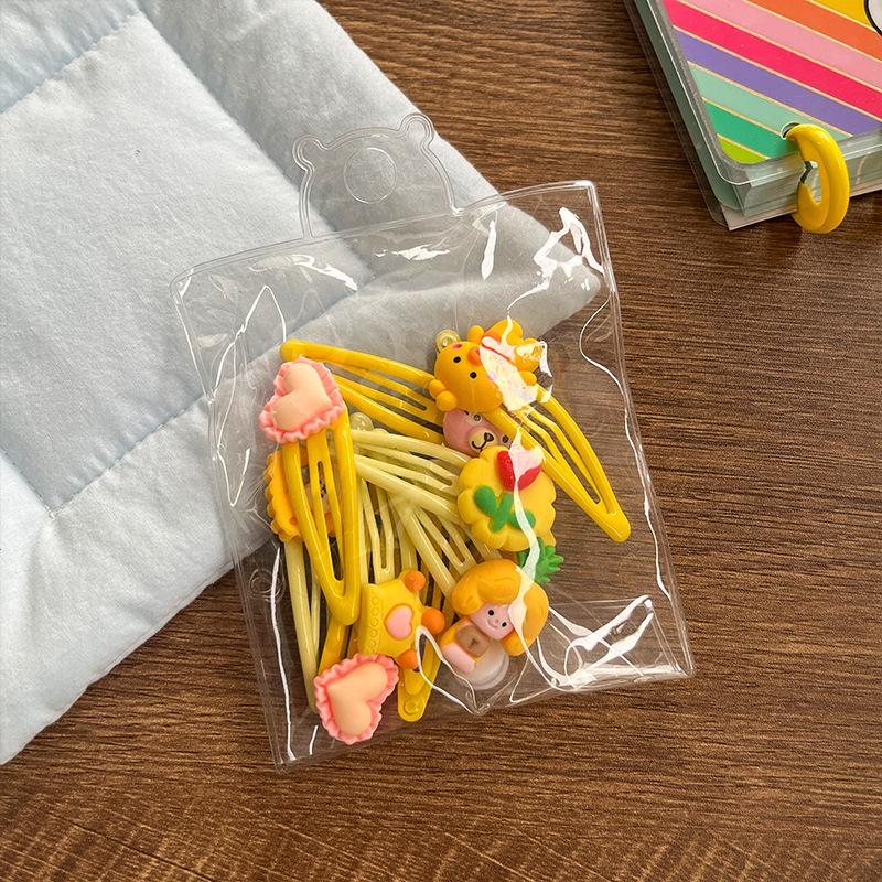 10-delat set med söta färgglada resin tecknade frukt hårklämmor för barn