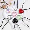 Gothic Red Heart Pendant Punk Heart Necklaces Choker Fashion Heart Crystal Necklace  Women Men