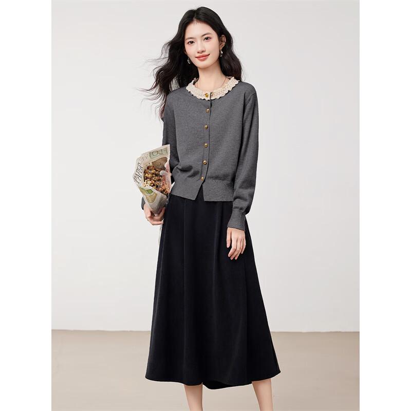 Women s Knit Cardigan & Skirt Two-Piece Set M