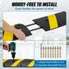 2PCs 6 Ft/72'' Rubber Speed Hump, 2 Channel, 22000 Lbs Capacity Heavy Duty Traffic Speed Bump, with High Reflective Yellow Strip 8 Expansion Screws