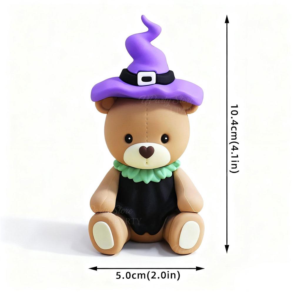 Topper per Torta di Compleanno per Bambini di Halloween Zucca Strega Orso 3D Decorazioni per Torta per Compleanno Baby Shower Festa di Halloween Decorazione Torta