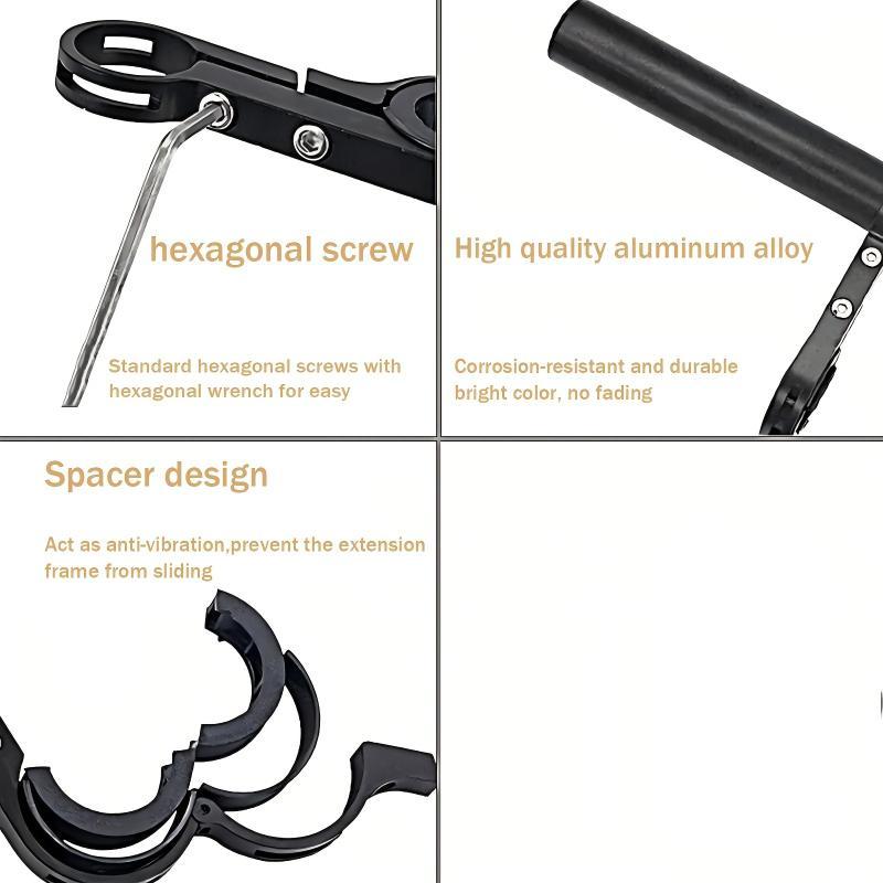 Bike Handlebar Extender Bike Extension Bar Double Clamp Aluminum Alloy Holder Bracket Bicycle