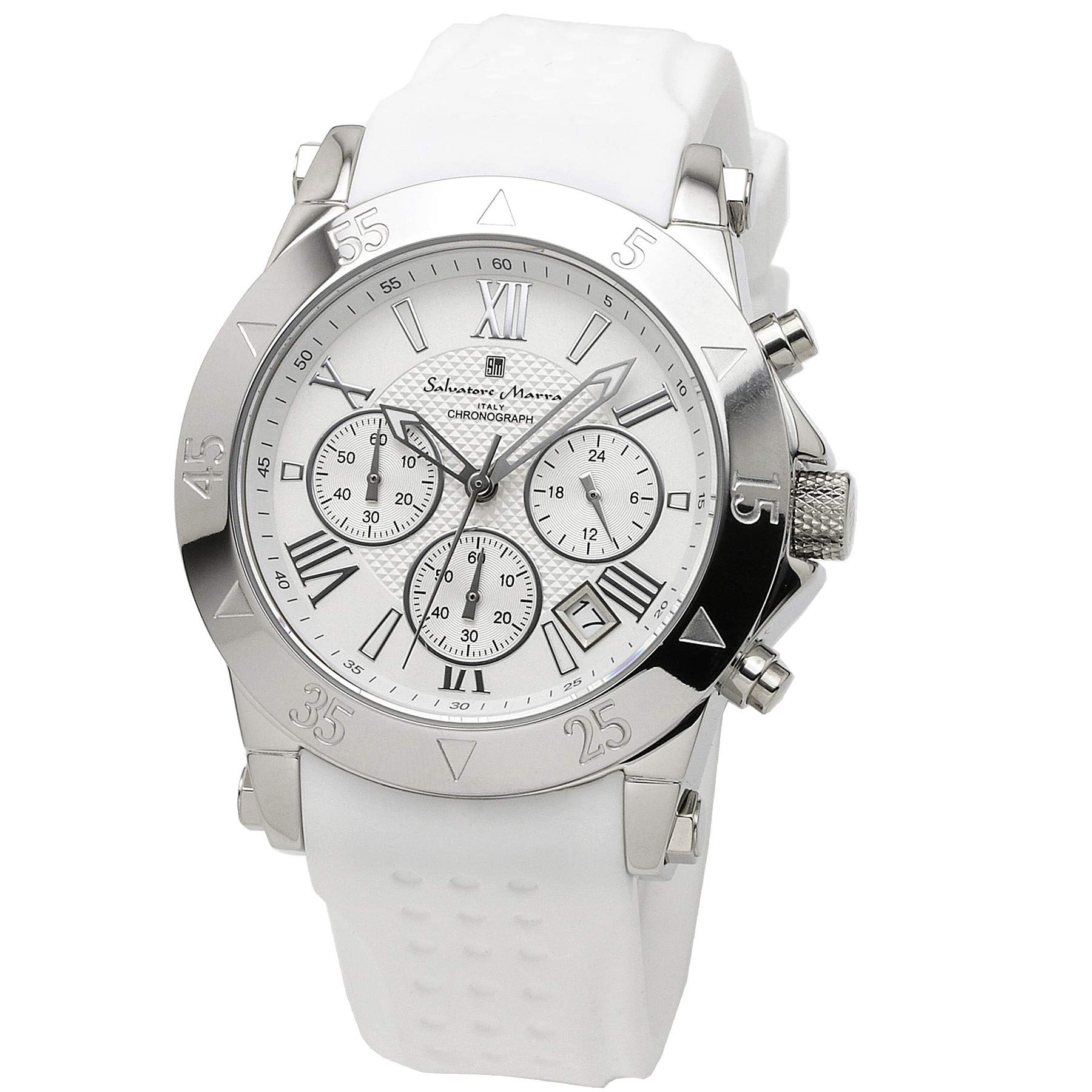 

[Salvatore Marra] Наручные часы, Хронограф, Стильные, Аналоговые, Кварцевые, Подарок, Мужские, Белые, Лимитированная серия, WHWH