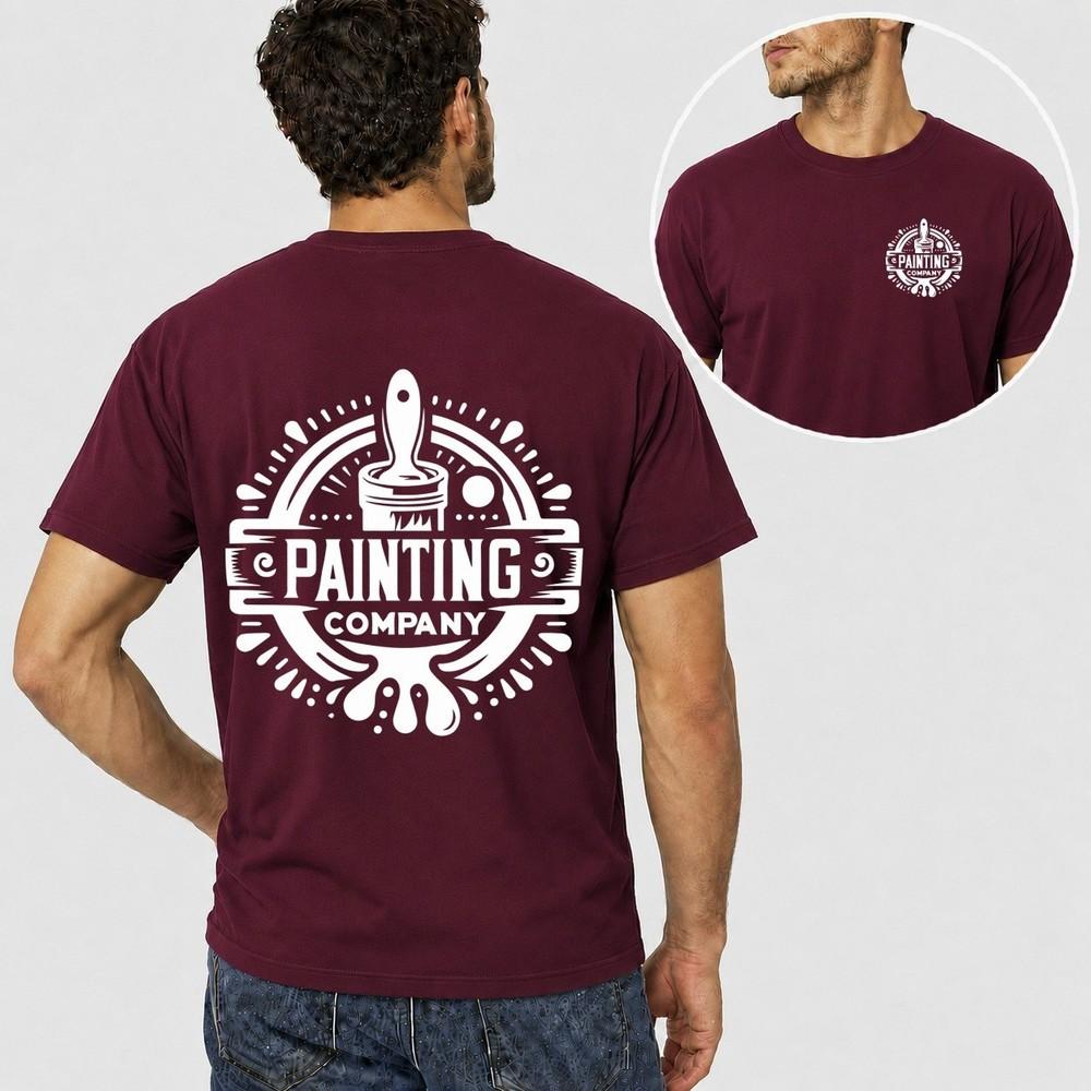 Unisexs Personalised Work T Shirt Custom Company Logo Painter Plumber Mechanic Gift