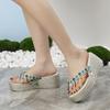 2025 Summer New Women's Slippers Ethnic Wind Slope Heel Comfortable Toe Flip-flops Fringed Decorative Elegant Beach Shoes