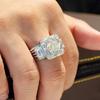 18K White Gold Diamond Ring Full of Small Diamonds and Large Carat Domineering Men's Ring