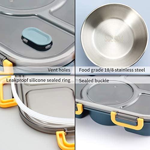 HOMLLY 5 Compartments Leakproof Salad Bento Lunch Box Container