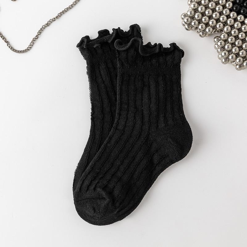 Dziewczęce skarpetki z falbankami, koronkowe, skarpetki JK Calf dla dzieci, słodkie, księżniczki, falbany, białe, czarne, kolorowe skarpetki dla dzieci, wiosna, lato