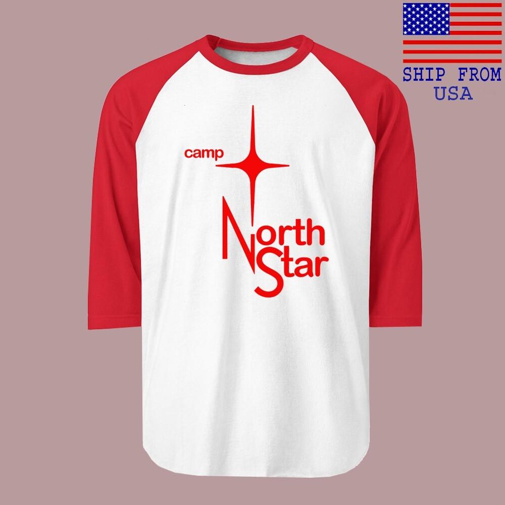 Camp North Star Men#039;s Raglan Red Size S2XL Unisex T-Shirt M