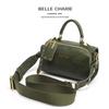 Olive Green Retro Women's Handbag with Cute Pendant - Versatile Commuter Tote