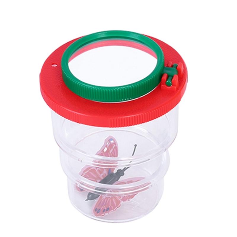 Kids Insect Catcher with Magnifiers Glass Foldable Insect Observation Box for Outdoor Nature Exploration Classroom Education