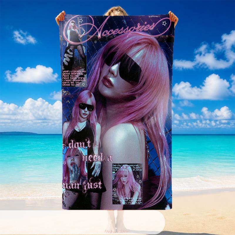 aespa Beach Towel, Soft Large Absorbent Towel For Beach Swimming Pool Travel Vacation