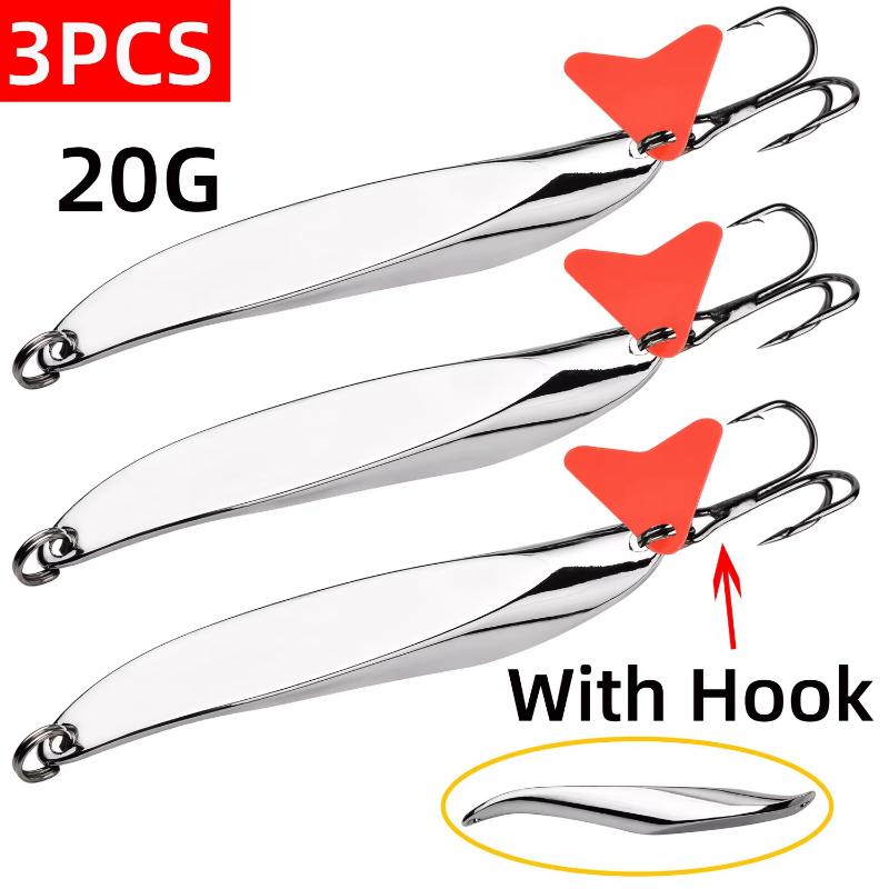 Fishing Spoon Lures High Reflective Die Cast Metal 1/3 PCS Sharp Hooks Perfect for Outdoor Fishing Camping Gifts