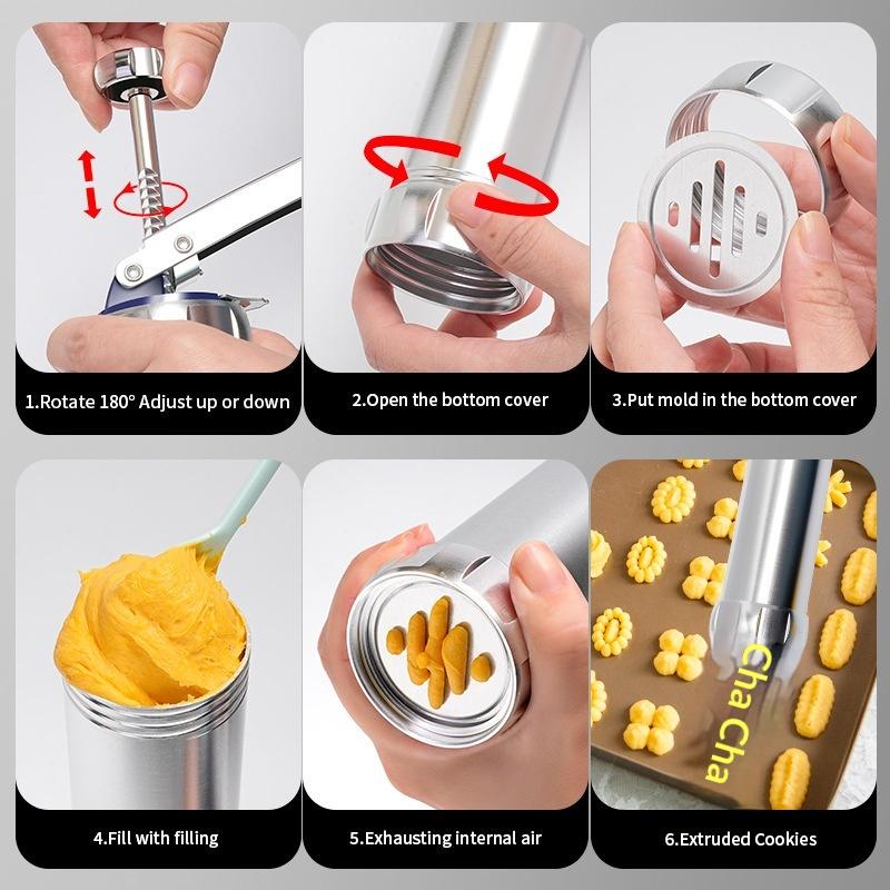 Diy Handmade Cookie Press Machine Cookie Press Icing Kit Cookie Nozzle Cutter Mold Pastry Syringe Cream Cookie Cake Tool
