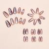 30pcs Long Almond False Nails French Cat Eye Gradient Line Press On Nails Love Heart Cherry Sparkling Pearl Fake Nials DIY