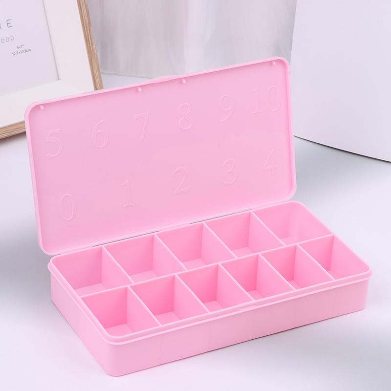 Поддельный футляр для ногтей 2 размера, пустая коробка для типсов, разноцветный чехол для дизайна ногтей, контейнер, акриловый футляр для хранения, 11 сеток для инструментов 6