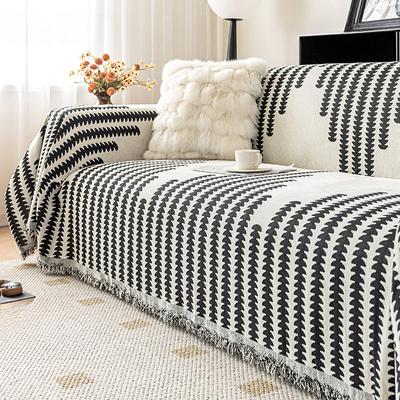 Nordic Simple Sofa Throw Blanket Chenille Sofa Cover with Tassel Four Season Multifunctional Couch Towel Blanket Beds Blanekets