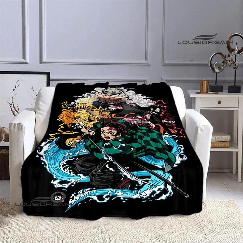 Demon Slayer Cartoon Deka s potiskem Dětské Teplé deky Flanel Měkká a pohodlná podšívka do postele Dárek k narozeninám