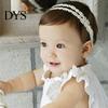 White Baby Hair Band Newborn Comfortable Bows Baptism Headbands Toddler Elastic Lace Headband for