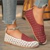 fashion New Women Round Toe Flat Shoes Solid Color Knitted Slip on Shoes Casual Breathable Ballet Flats Women Flat Shoes Loafers Women