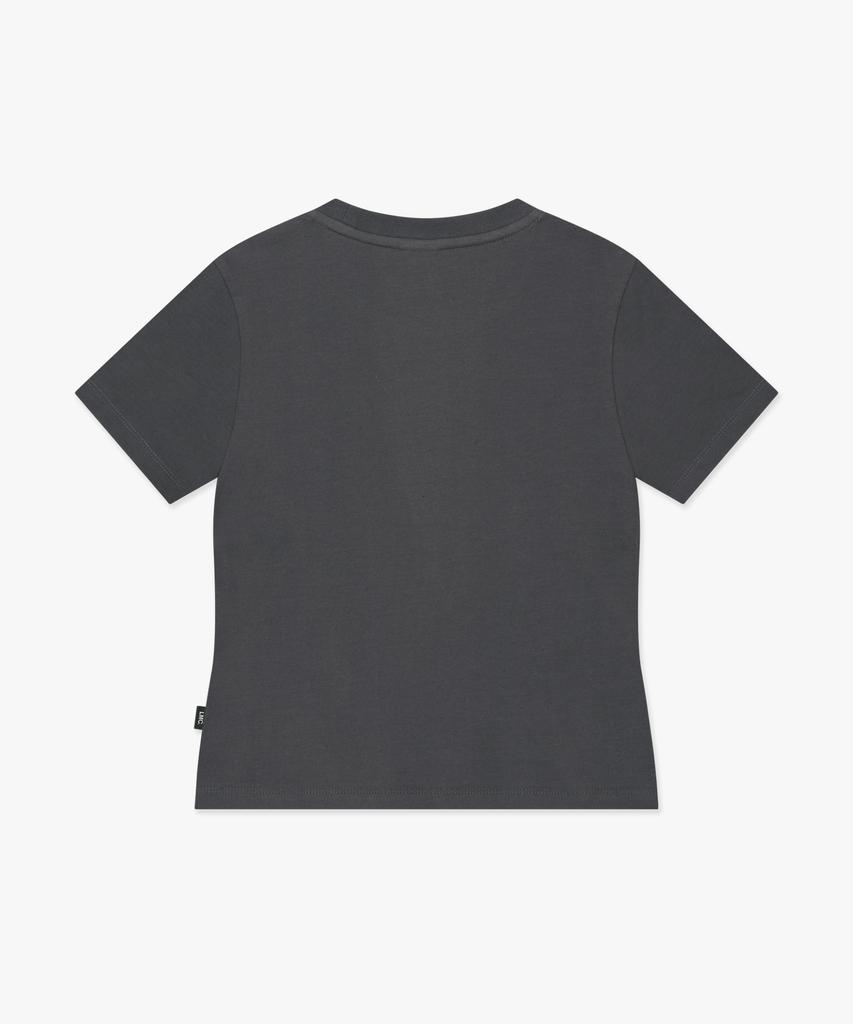 LMC Wm Lace Heart Cropped Tee Charcoal