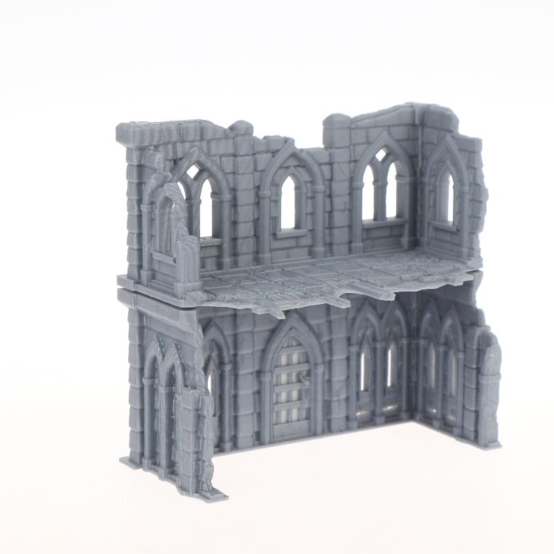 3D Printed Gothic Building Ruins Terrain Scenery Unpainted Mini Building Model Kit For Dnd Wargaming Terrain Scenery Building