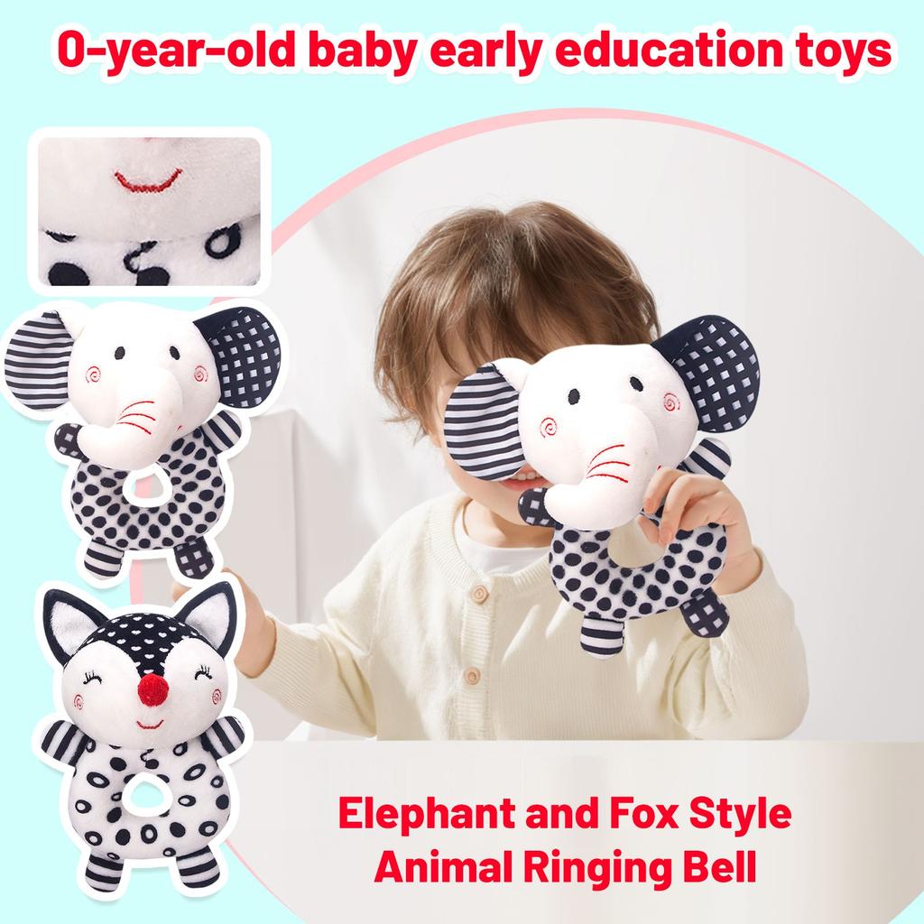 Animal Rattle Round Hand Rattle Plush Toy