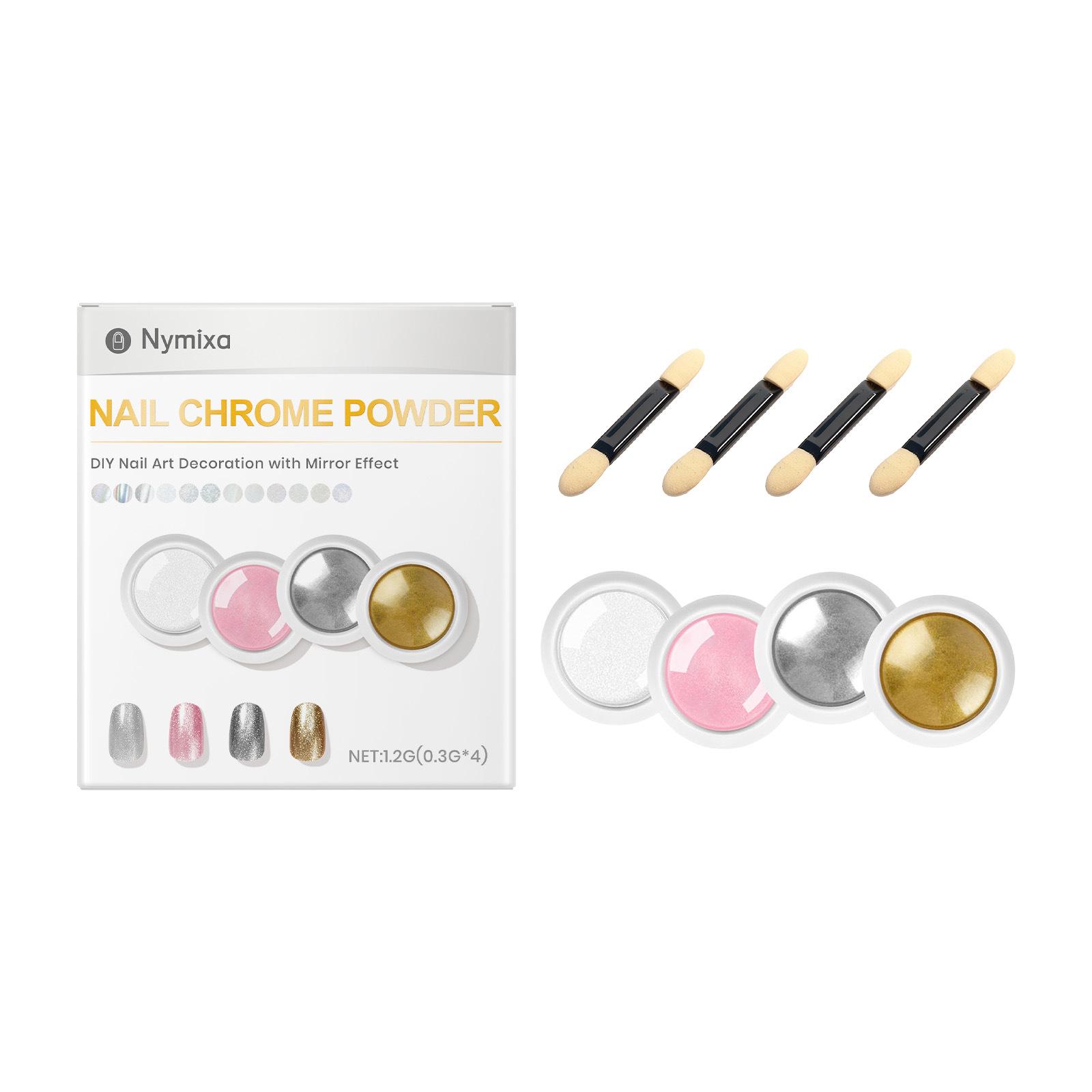 Nymixa Multi-Color Magic Mirror Glitter Nail Art Set: DIY Exquisite Fashion Powder