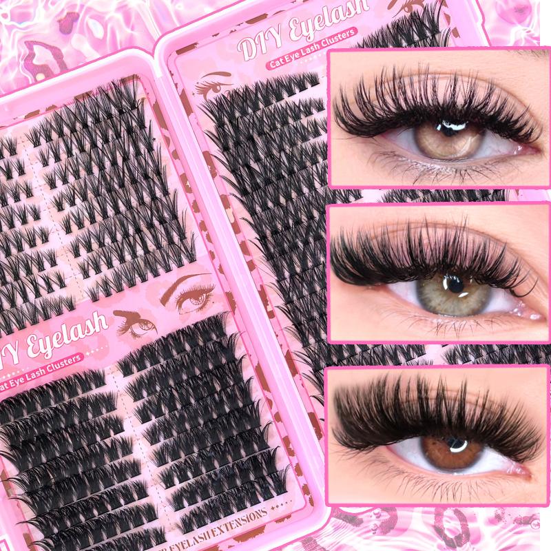 Kit de Herramientas de Maquillaje con Pegamento y Pinzas para Mezclar Pestañas Postizas tipo Racimo Extensión de Pestañas Diy para Pestañas Set de Pestañas Impermeables Gruesas
