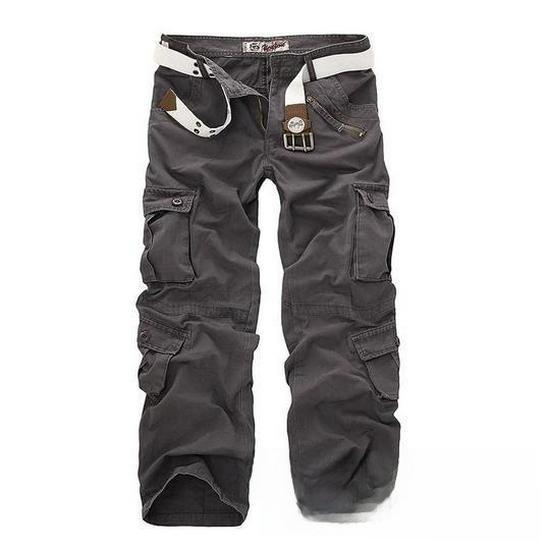 Pánské velké volné maskáčové cargo kalhoty pro volnočasové outdoorové sporty