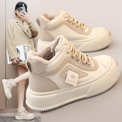 Winter Korean Style Street Shooting Multicolor Shoes Women's Shoes Students Plush Padded Board Shoes Increased by Insulated Cotton-Padded Shoes